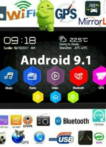 AUTORADIO Android 9.1 7 "Autoradio 2DIN con navigazione GPS NAVI MP3 BLUETOOTH WIFI DOPPIO