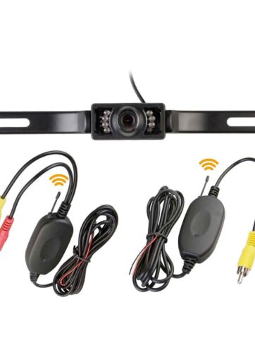 TELECAMERA RETROMARCIA RETROCAMERA AUTO CAMPER 7 LED WIRELESS INFRAROSSI COLORI