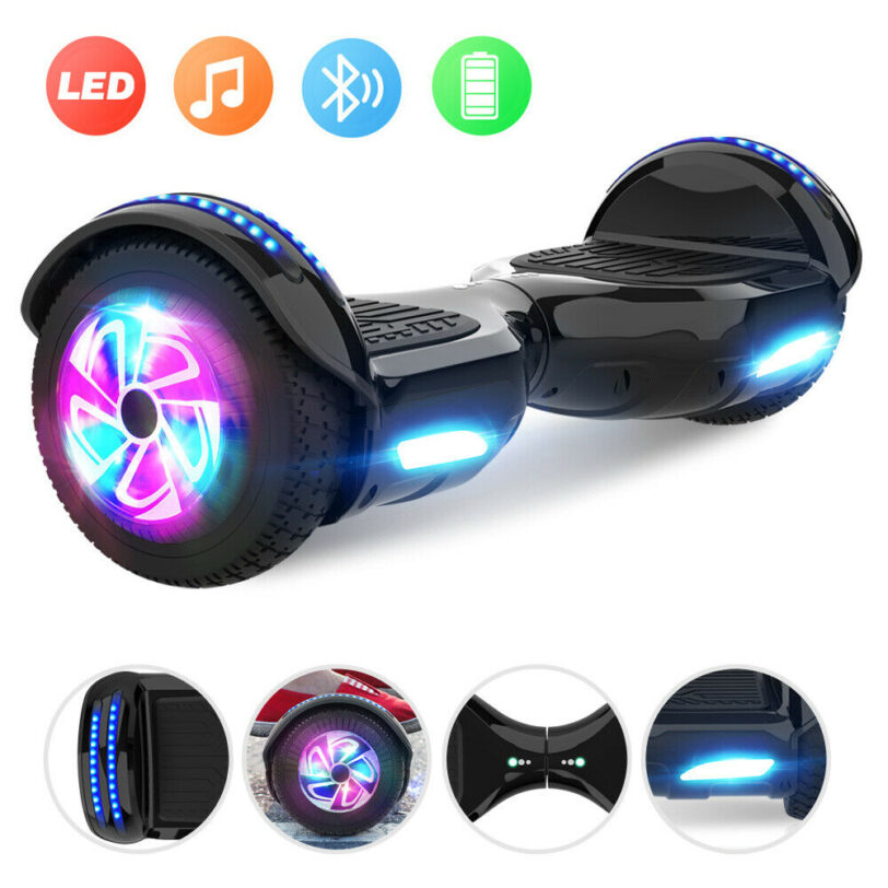 HOVERBOARD 6,5 POLLICI LUCI LED E BLUETOOTH 2 RUOTE MONOPATTINI ELETTRICI - immagine 3