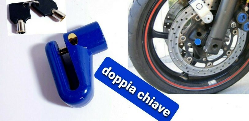 Lucchetto per freno a disco moto scooter bici con 2 chiavi antifurto acciaio - immagine 2