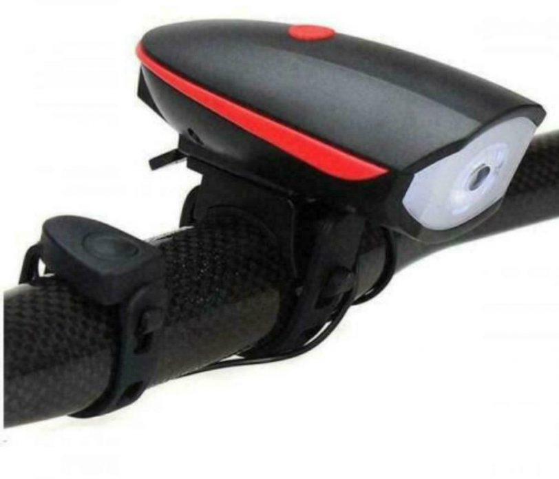 LUCE ANTERIORE BICI LED TORCIA FANALE FARO BICICLETTA CAMPANELLO TROMBA ELETTRICO - immagine 4