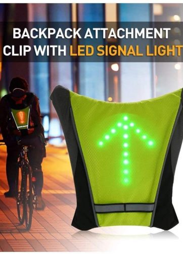 GILET  Ciclismo Zaino Accessorio W/LED Indicatore di direzione, Bike Remote Control LED Indicatore di direzione Gilet Riflettente per Ciclismo, Running Walking Sicurezza di Notte Impermeabile
