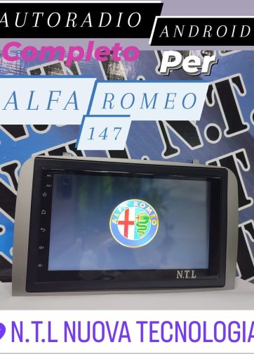 AUTORADIO ANDROID 12 COMPLETO PER ALFA ROMEO 147 RAM 4 GB 64GB ROM+ INTERFACCIA PER COMANDI AL VOLANTE
