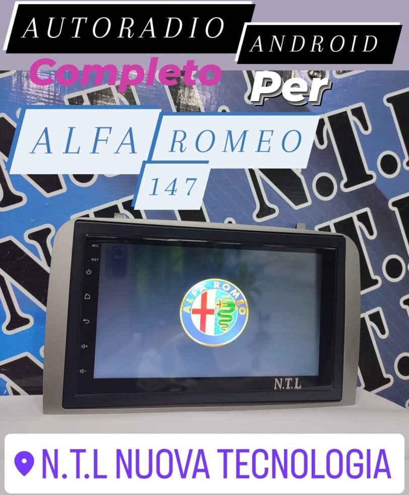 AUTORADIO ANDROID 13 COMPLETO PER ALFA ROMEO 147 RAM 4 GB 32GB ROM +Omaggio RETROCAMERA