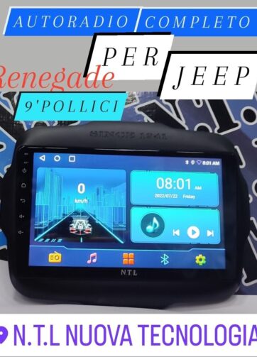 Autoradio Android 9 POLLICI Jeep Renegade 2016-2020 2+32 octacore