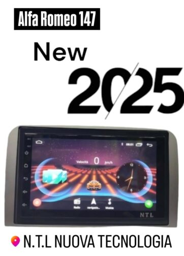 AUTORADIO ANDROID 13  COMPLETO  NEW PER ALFA ROMEO 147 RAM 4 GB 32GB ROM  compatibile con COMANDI AL VOLANTE