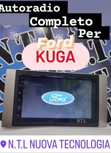 AUTORADIO ANDROID 12 COMPLETO X KUGA / C-MAX 4 RAM 64 ROM+interfaccia CON Retrocamera da plafoniera targa con LED per Ford Kuga