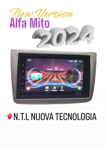 AUTORADIO ANDROID 2 DIN ANDROID 12 RAM 4+64G ALFA MITO COMPLETO DI MASCHERINA