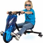 Scooter per Bambini 360 Gradi - Motore Elettrico da 250 Watt - 3 Livelli di Velocità - Illuminazione LED - Sedile Regolabile 8,5