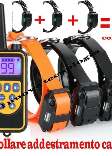 Collare 800m Cani 3 COLLARI Addestramento Impermeabile Ricaricabile Scossa